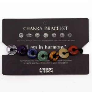 Chakra-armband i tråd med mini donuts av ädelstenar - produktbild 2