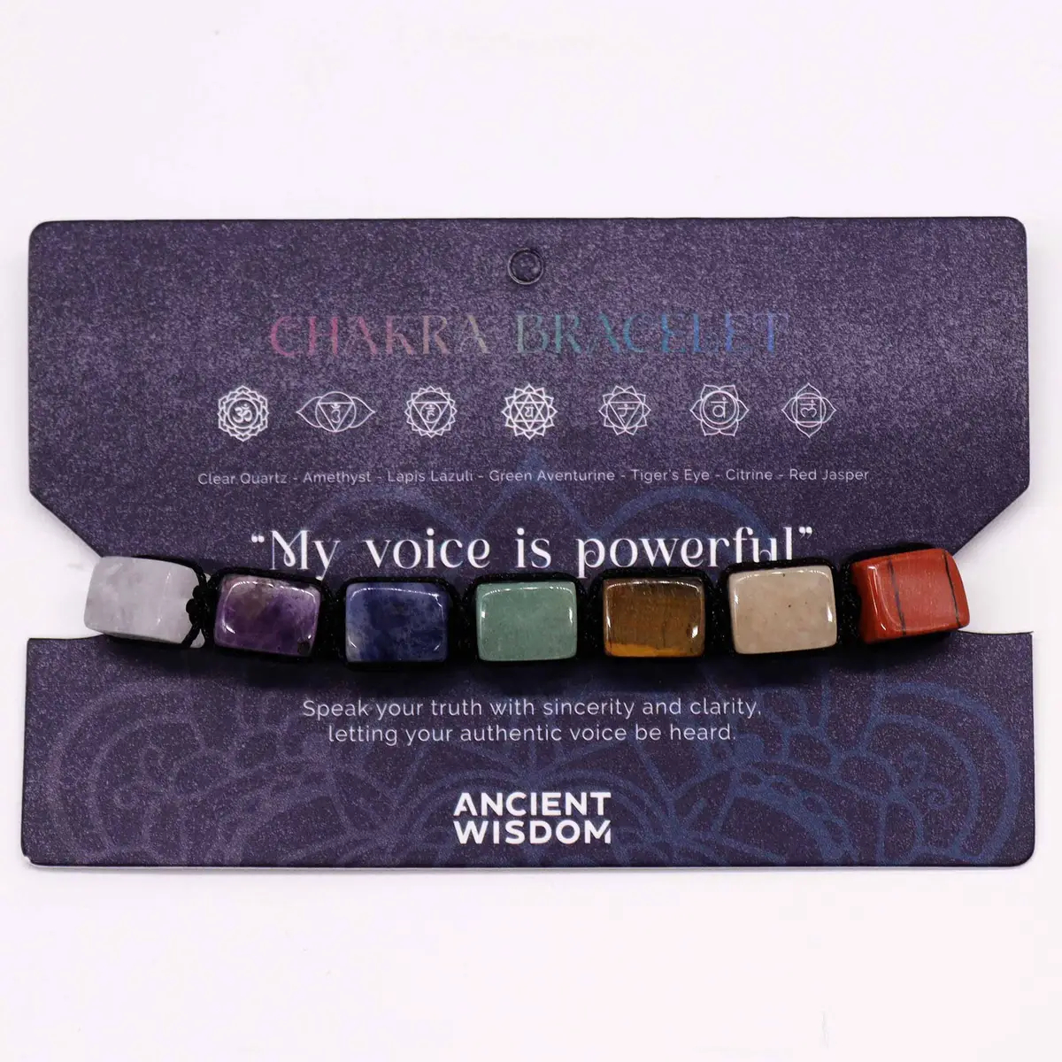 Chakra-armband i tråd med slipade stenar - produktbild 2