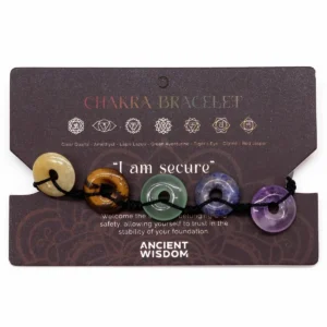 Chakra-armband i tråd med stora donutformade stenar - produktbild 2
