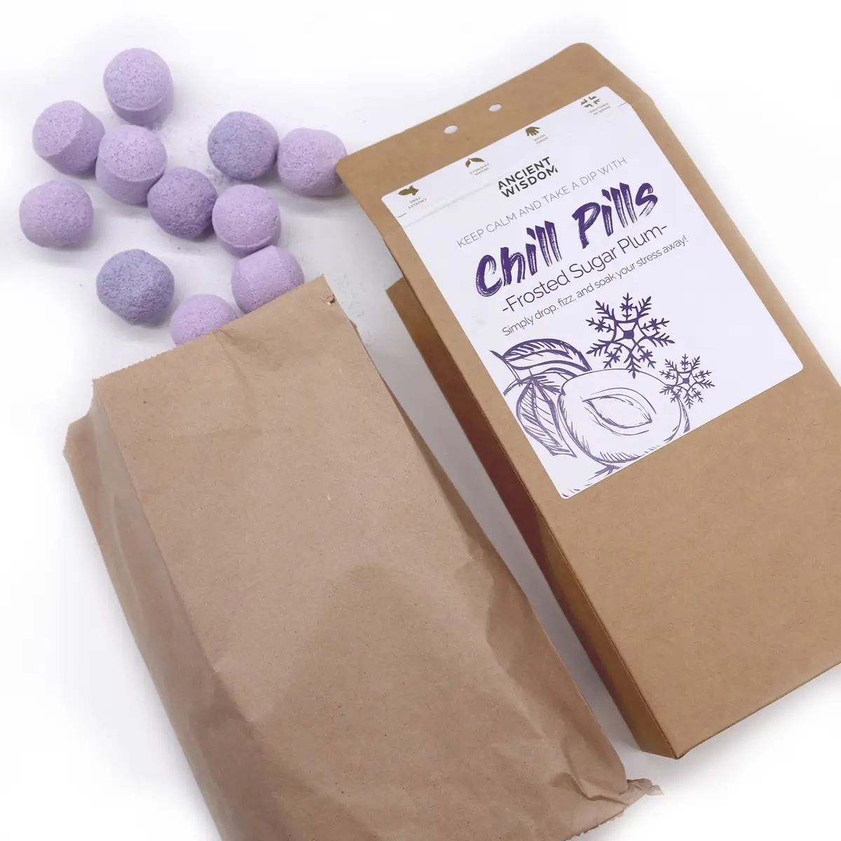Chill Pills Presentpaket 350g med Frosted Sugar Plum doft - produktbild 2