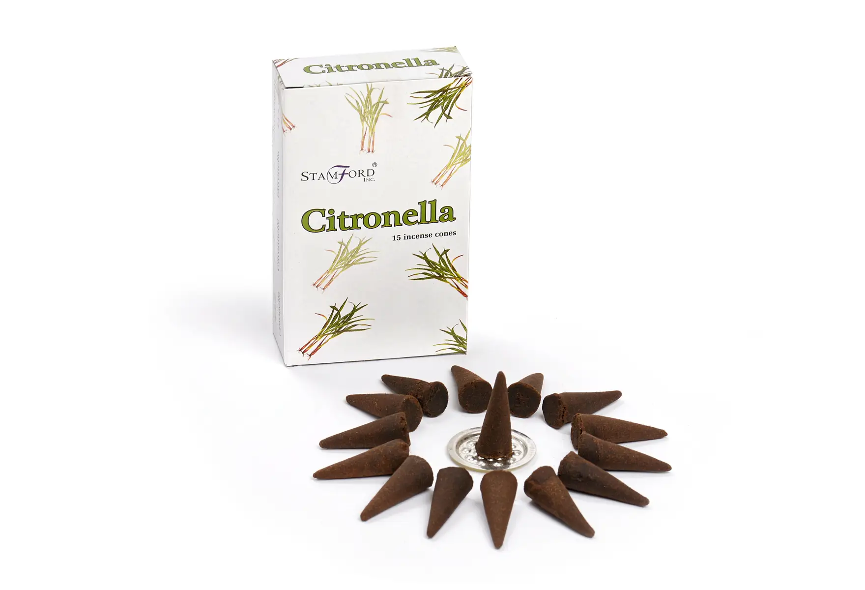 Citronella rökelsekoner med hållare Stamford Premium - produktbild 2