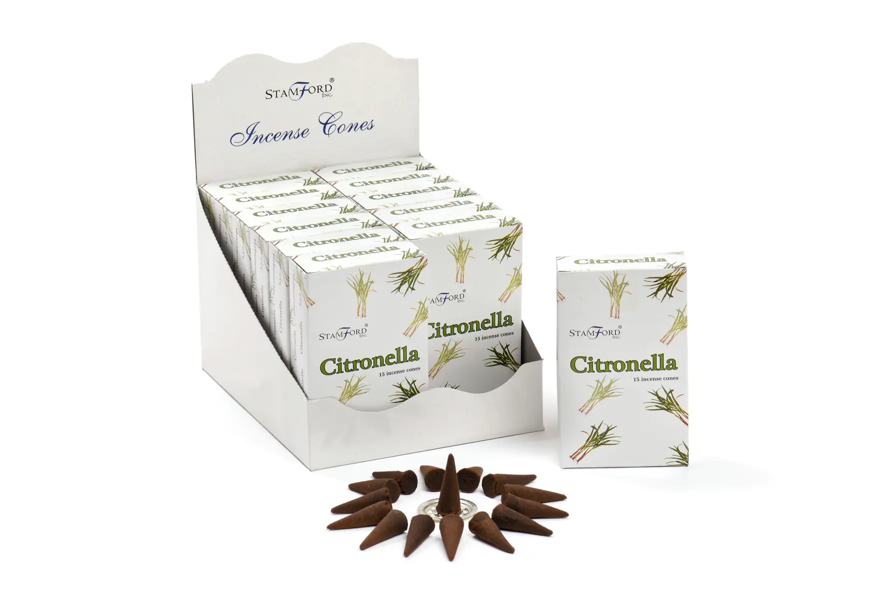 Citronella rökelsekoner med hållare Stamford Premium - produktbild 3