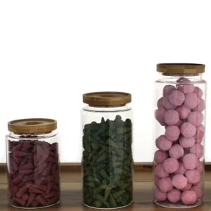 Cottage glasburk med bambulock 15 cm - produktbild 2