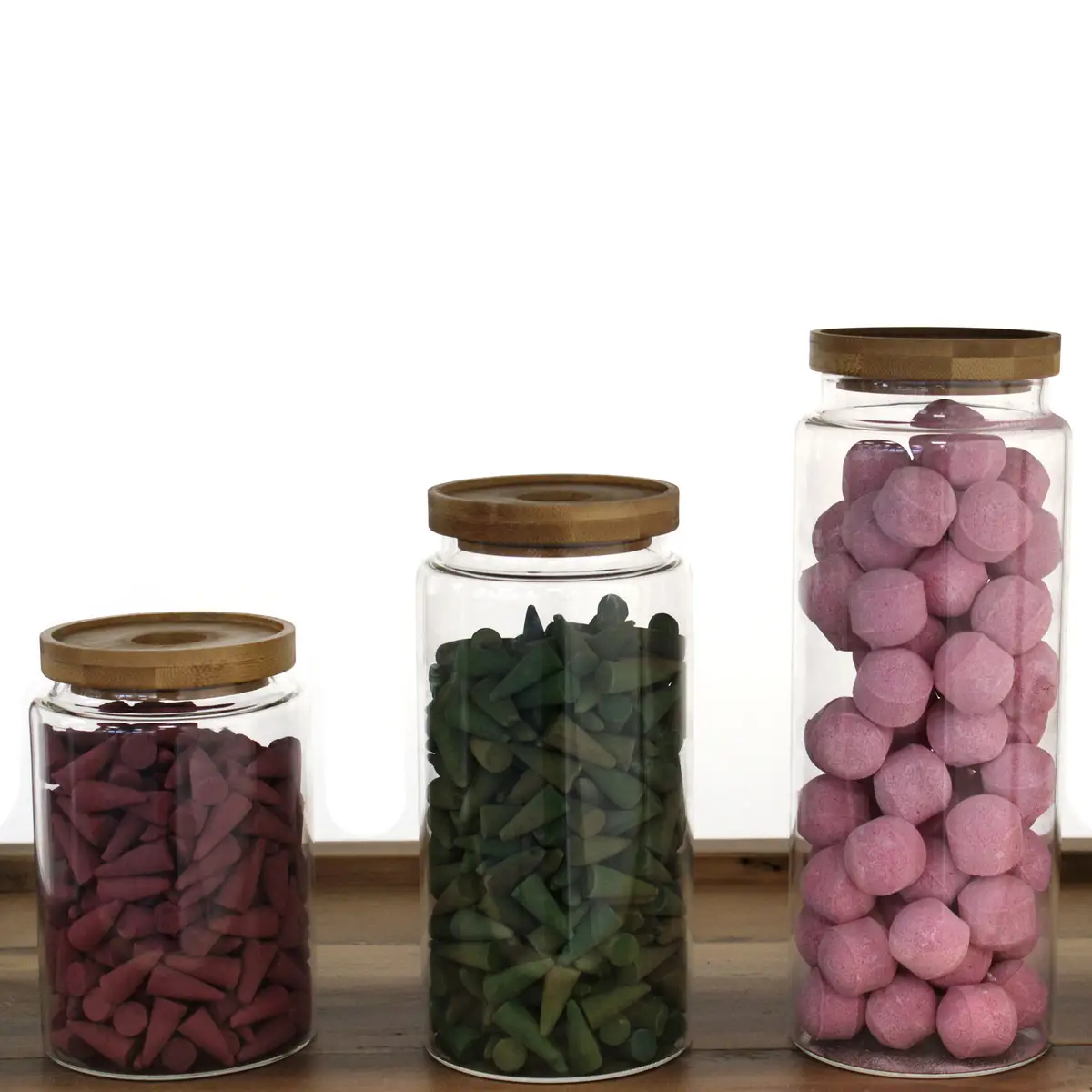 Cottage glasburk med bambulock 20 cm - produktbild 3