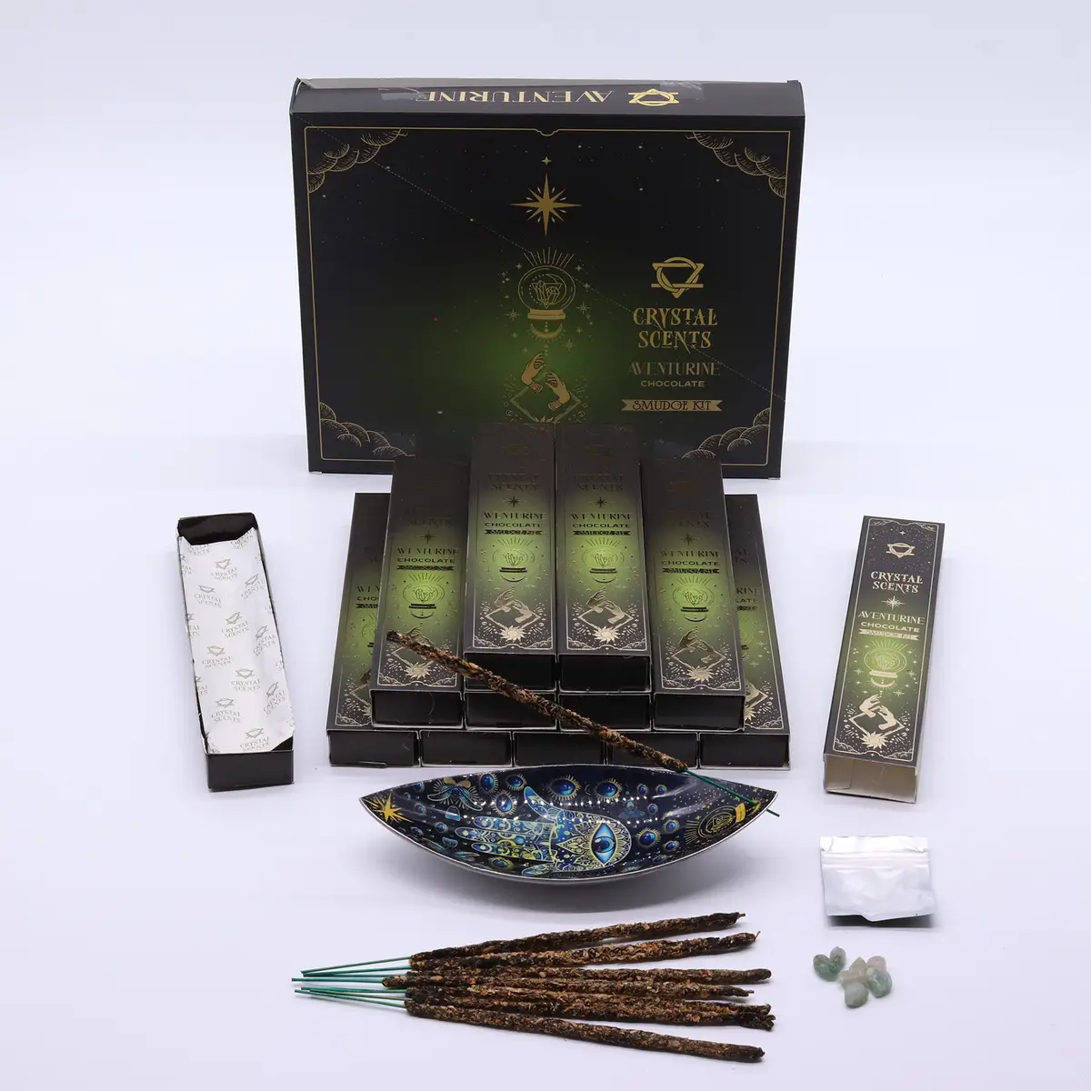 Crystal Scents Rökelsepinnar för Rening med Aventurin och Chokladdoft - produktbild 6