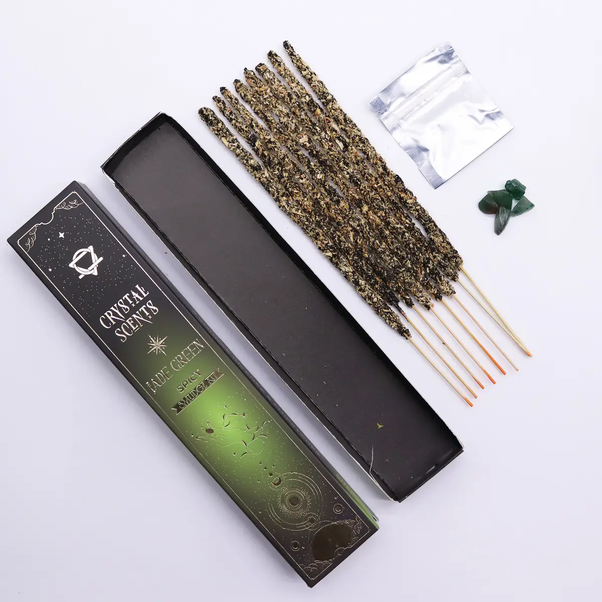 Crystal Scents Rökelsepinnar för Rening med Jade och Kryddig Doft - produktbild 2