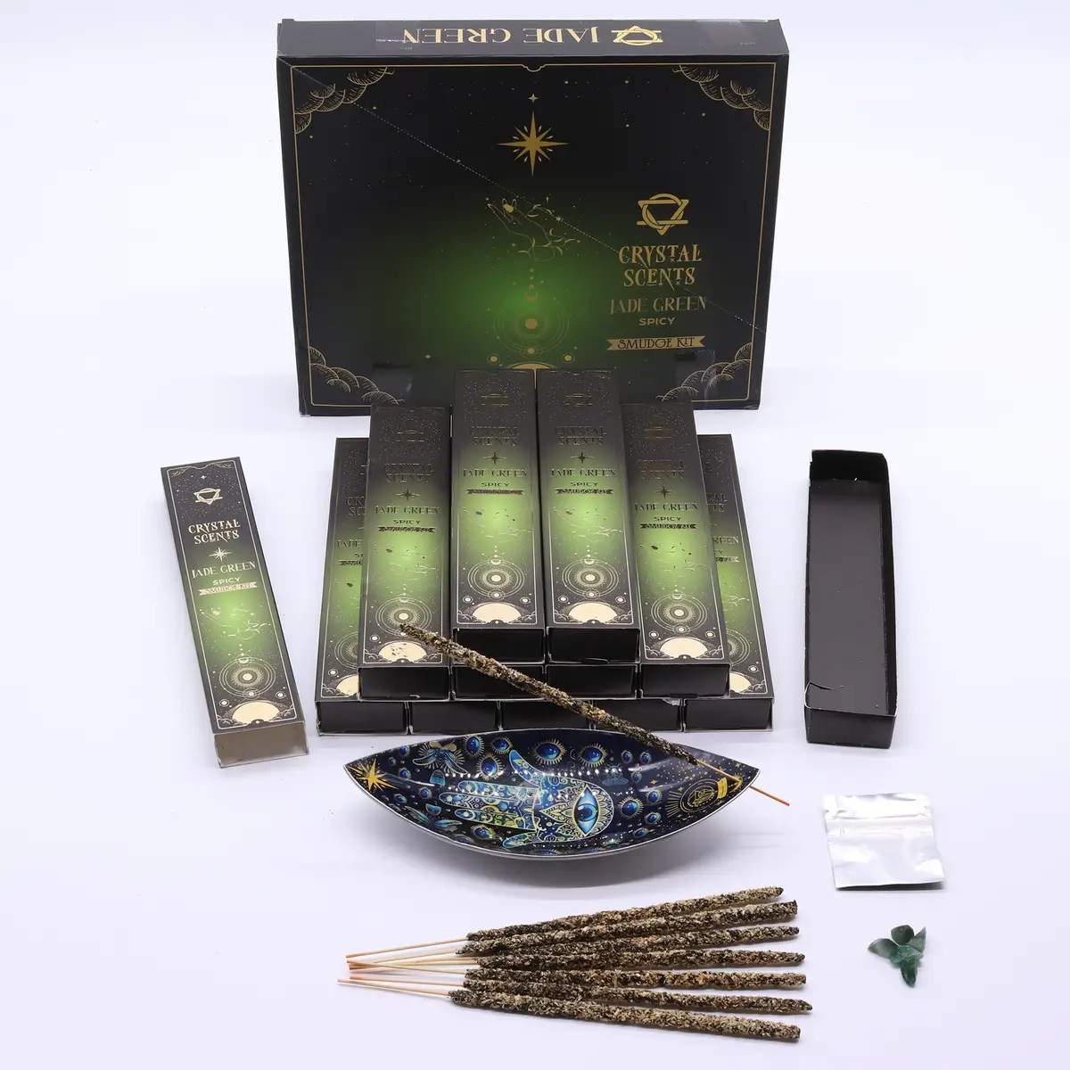 Crystal Scents Rökelsepinnar för Rening med Jade och Kryddig Doft - produktbild 5
