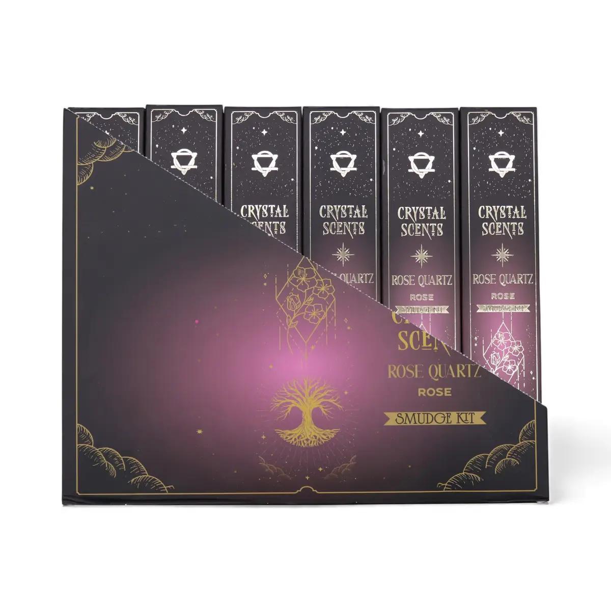 Crystal Scents rökelsepinnar med rosenkvarts och rosdoft - produktbild 5
