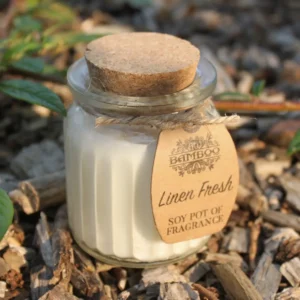 Doftljus i glasburk med sojavax Linen Fresh - produktbild 2