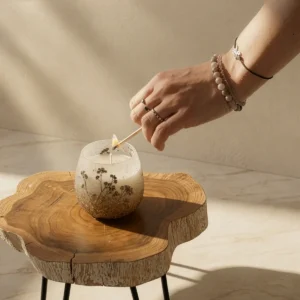 Doftljus i glasburk med torkade blommor Wildlight Woods - produktbild 7