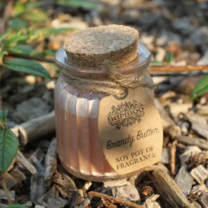 Doftljus i sojavax med brandy butter-doft i glasburk - produktbild 2