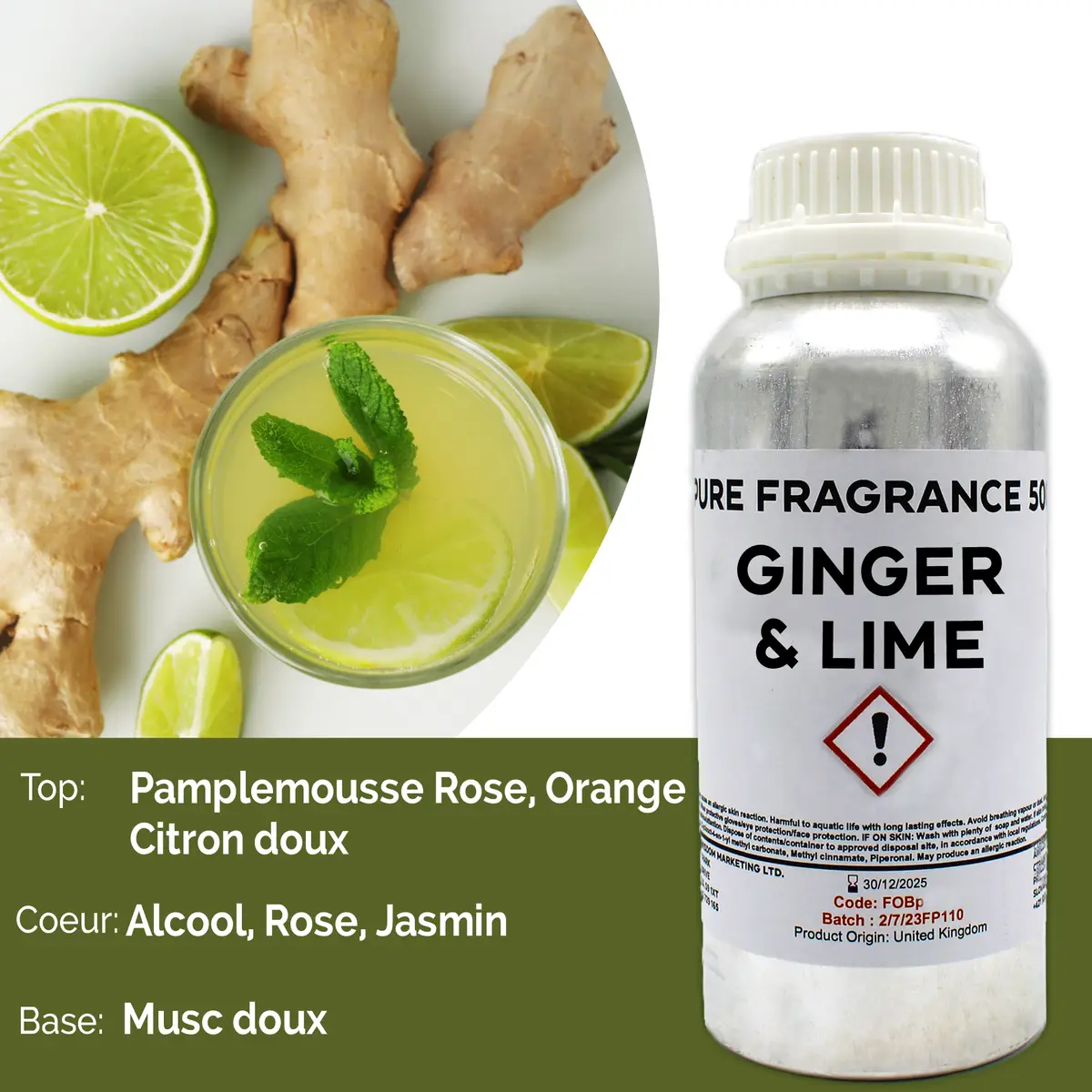 Doftolja ingefära och lime 500 ml - produktbild 3