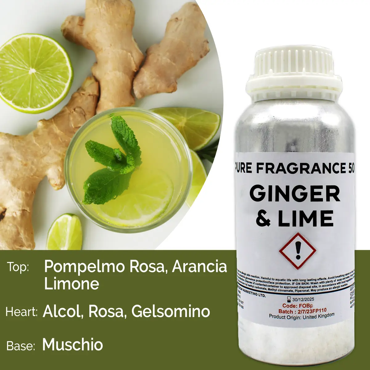 Doftolja ingefära och lime 500 ml - produktbild 4
