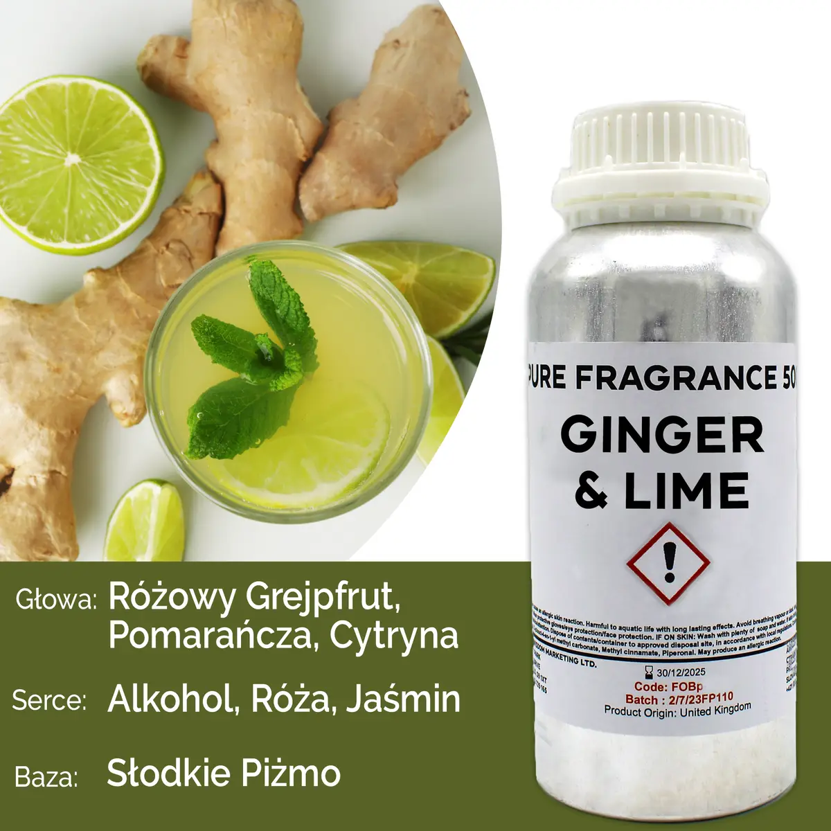 Doftolja ingefära och lime 500 ml - produktbild 7