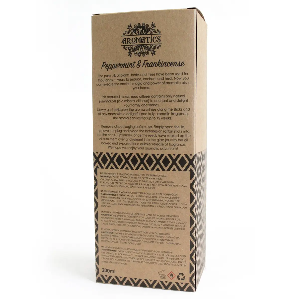 Doftspridare med eteriska oljor pepparmynta och frankincense 200 ml - produktbild 2