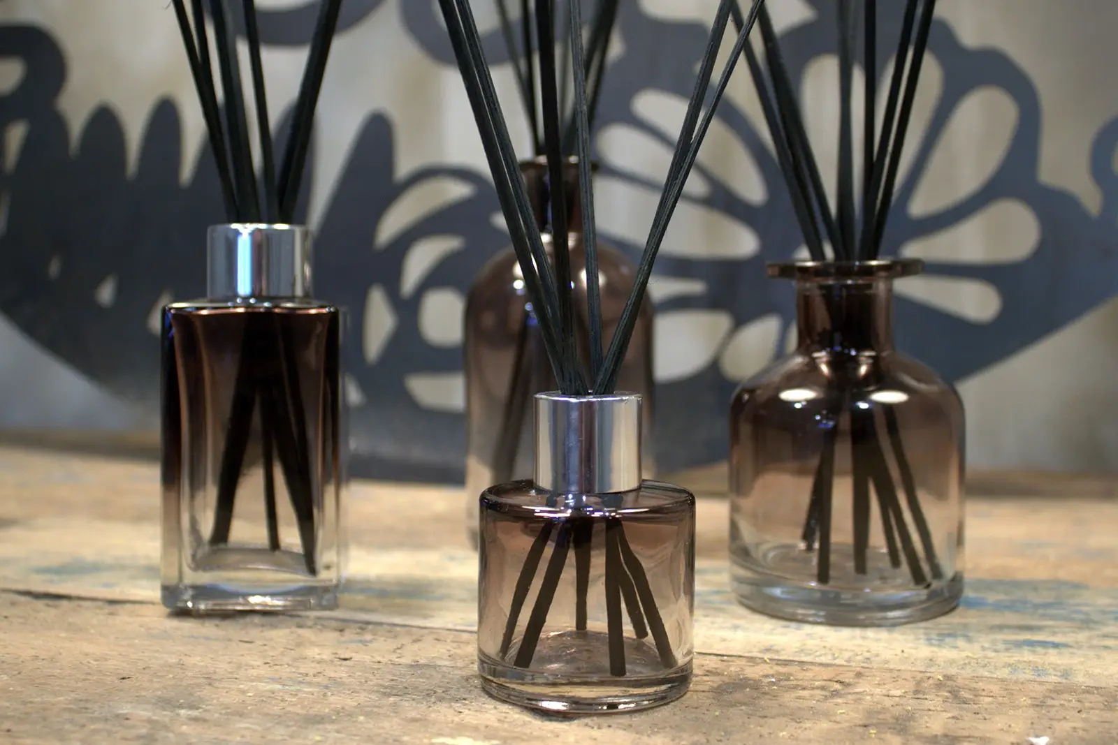 Doftspridarförpackning glas 100 ml fyrkantig lång - kolgrå - produktbild 2