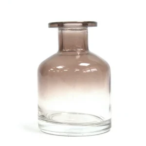Rund glasflaska för doftspridare i kolgrå ton, 140 ml