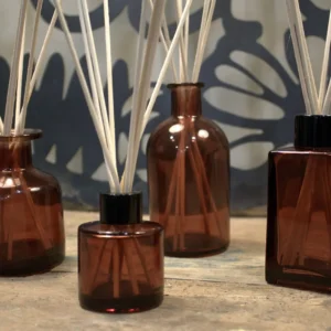 Doftspridarförpackning glas rund 200 ml bärnsten - produktbild 2