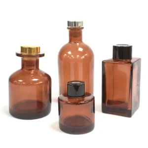 Doftspridarförpackning glas rund 200 ml bärnsten - produktbild 3