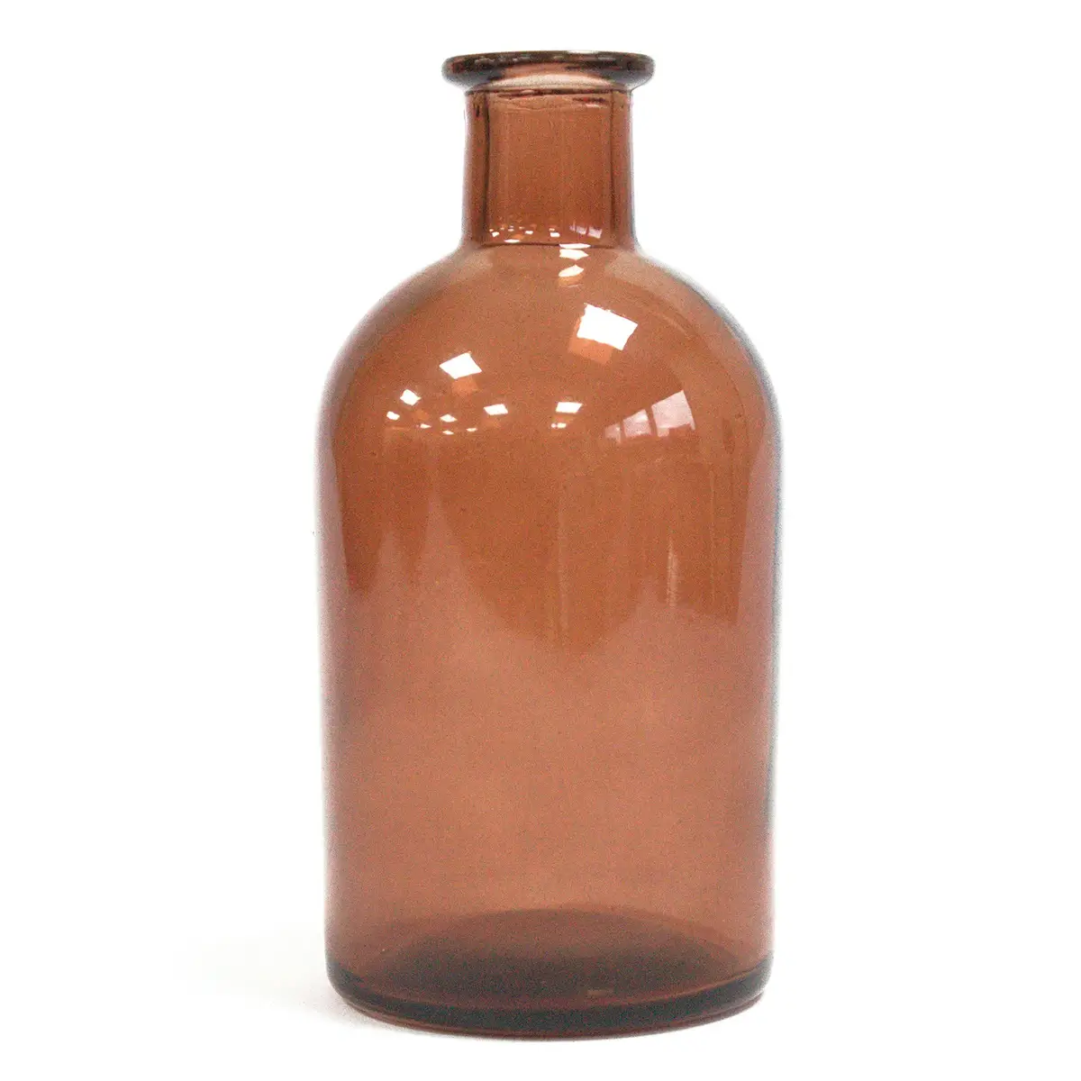 Rund glasflaska i bärnstenston för doftspridare, 200 ml