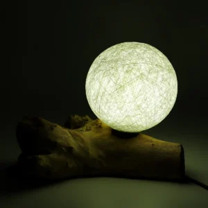 DriftGlow bordslampa med bomullsskärm och drivvedsfot - produktbild 5