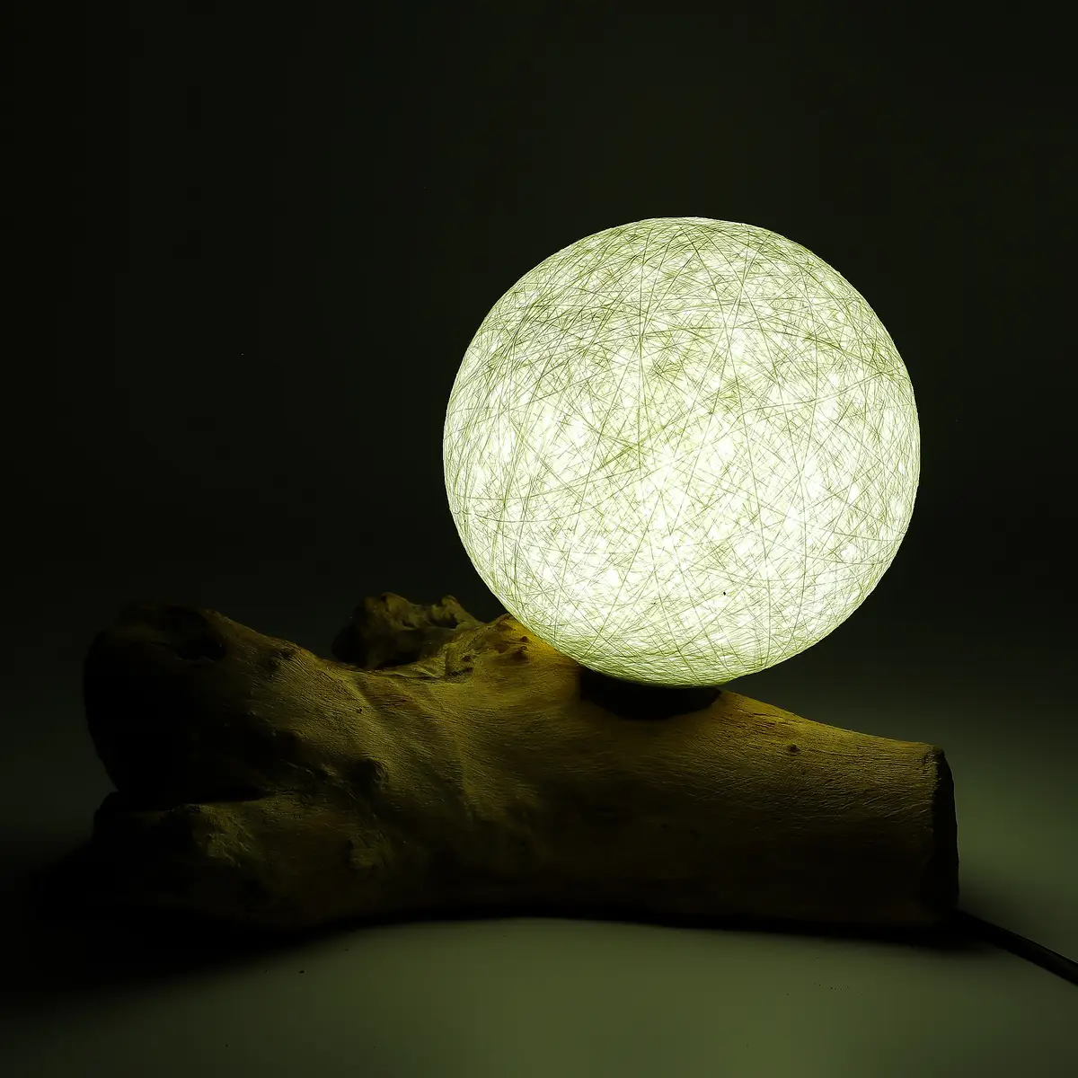 DriftGlow bordslampa med bomullsskärm och drivvedsfot - produktbild 5