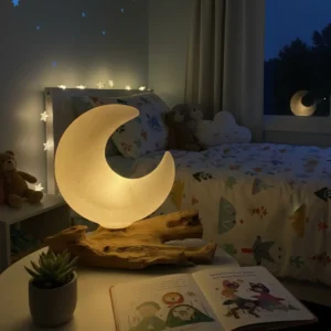 DriftGlow bordslampa med halvmåneformad skärm i grått - produktbild 2