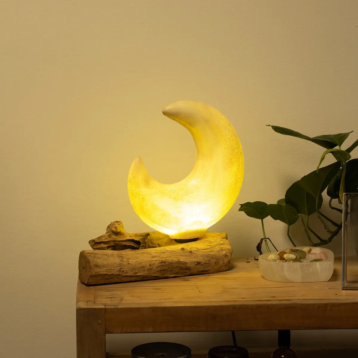 DriftGlow bordslampa med halvmåneformad skärm i grått - produktbild 6