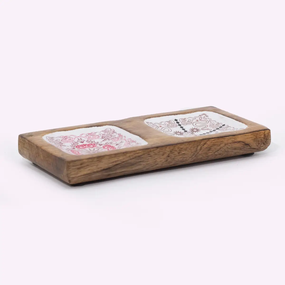 Dubbel emaljerad träbricka 20x10x2,5 cm - Hop Hare - produktbild 2