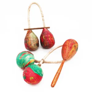 Dubbel loop maracas med färgglad finish - produktbild 2