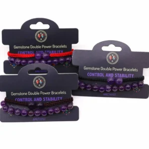 Dubbelkraftsarmband med ametist, 3-pack - produktbild 4