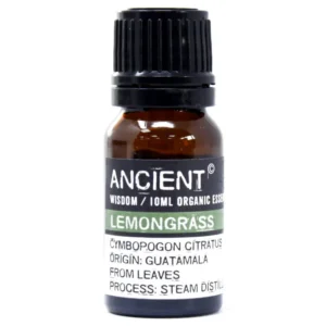 Flaska med ekologisk eterisk olja av citrongräs 10 ml