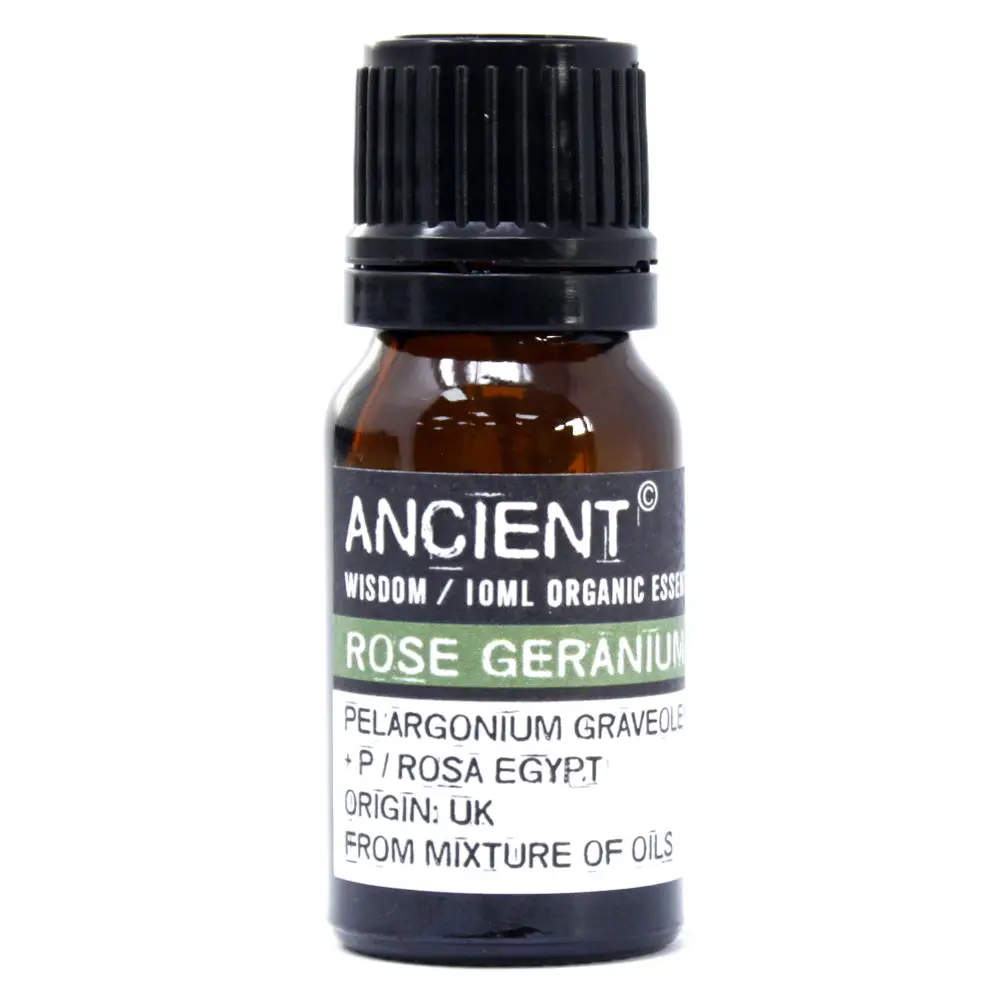 Flaska med ekologisk eterisk rosengeraniumolja 10 ml