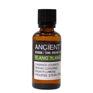Flaska med ekologisk eterisk ylang ylang-olja 50 ml