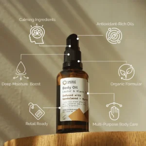 Ekologisk kroppsolja 50 ml med sandelträ och myrra - produktbild 4