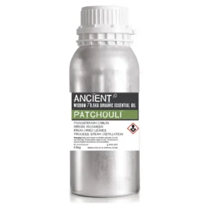 Aluminiumflaska med ekologisk patchouli eterisk olja 0,5 kg