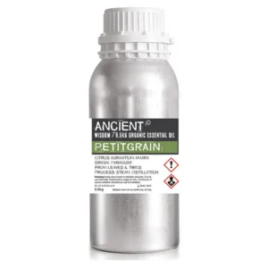 Aluminiumflaska med ekologisk petitgrain eterisk olja 0,5 kg