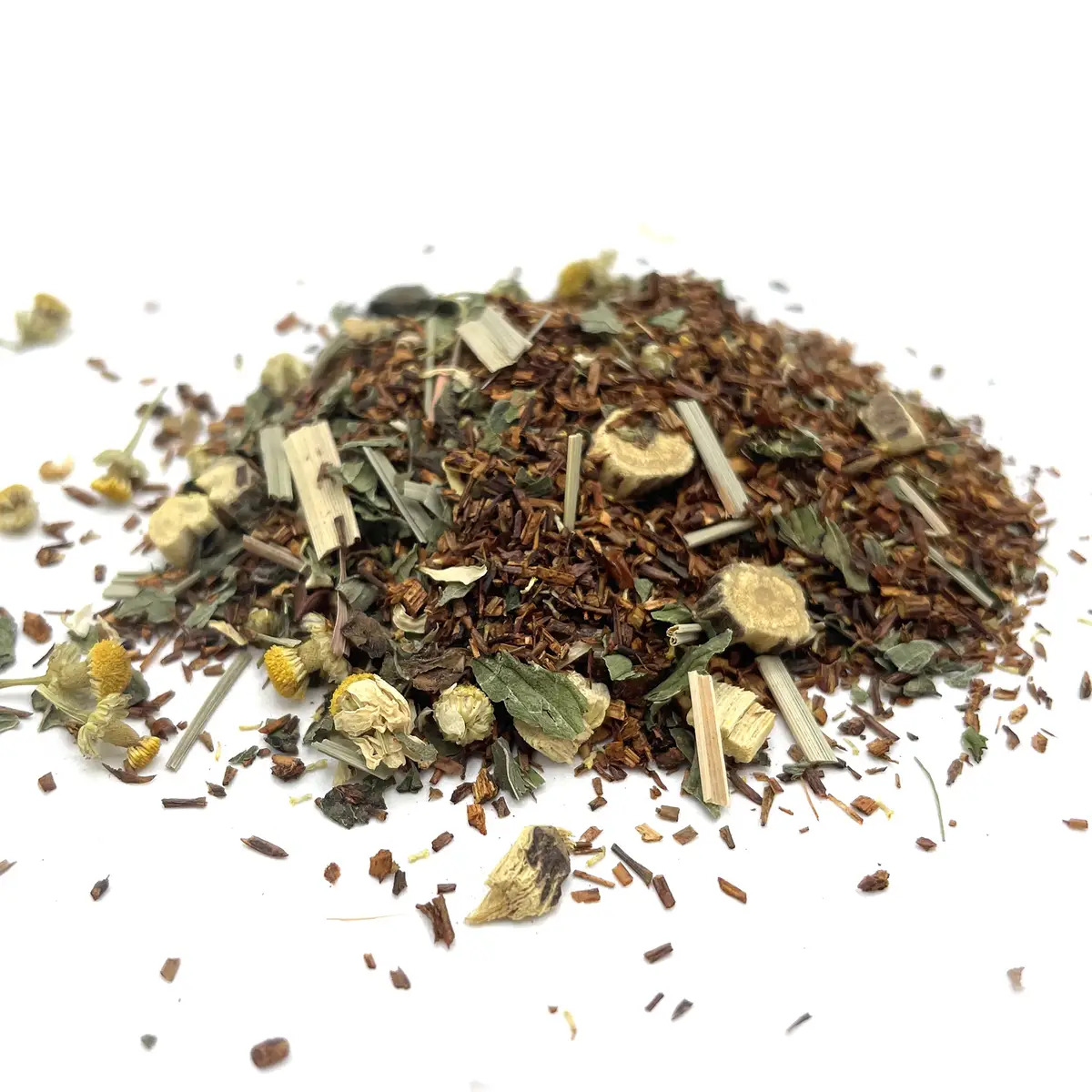 Lösvikt av ekologiskt rooibos-te med örter och blommor