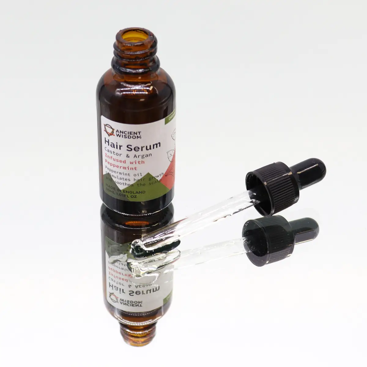 Ekologiskt hårserum med pepparmynta 30 ml - produktbild 2