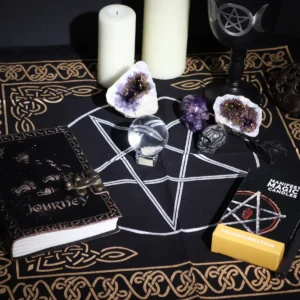 Esoterisk altarduk med pentagram och fransar - produktbild 2