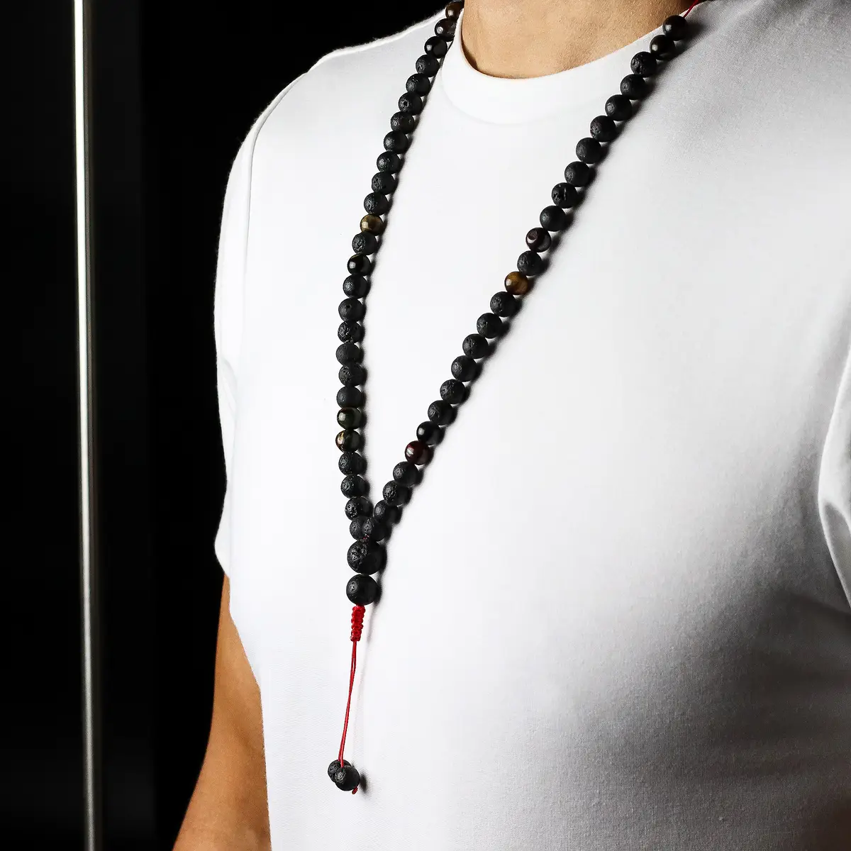 Essence of the Volcano halsband i lavasten med tigeröga - produktbild 3