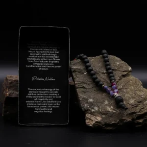 Essence of the Volcano halsband med lavasten och ametist - produktbild 3