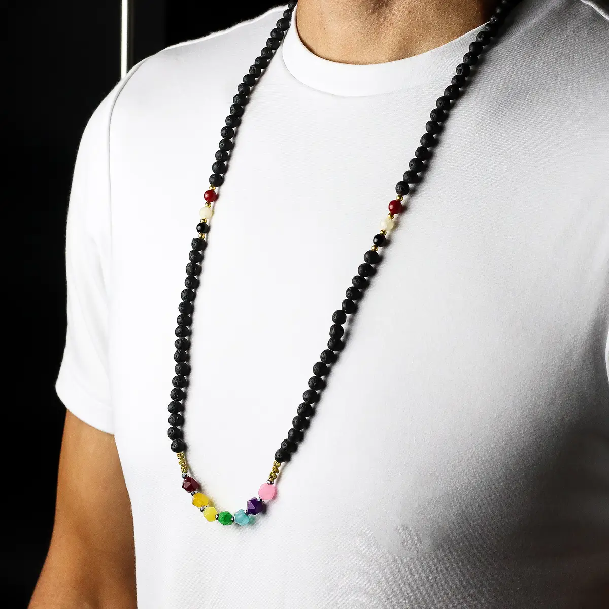 Essence of the Volcano halsband med lavasten och chakrabeads för känslomässig balans - produktbild 2