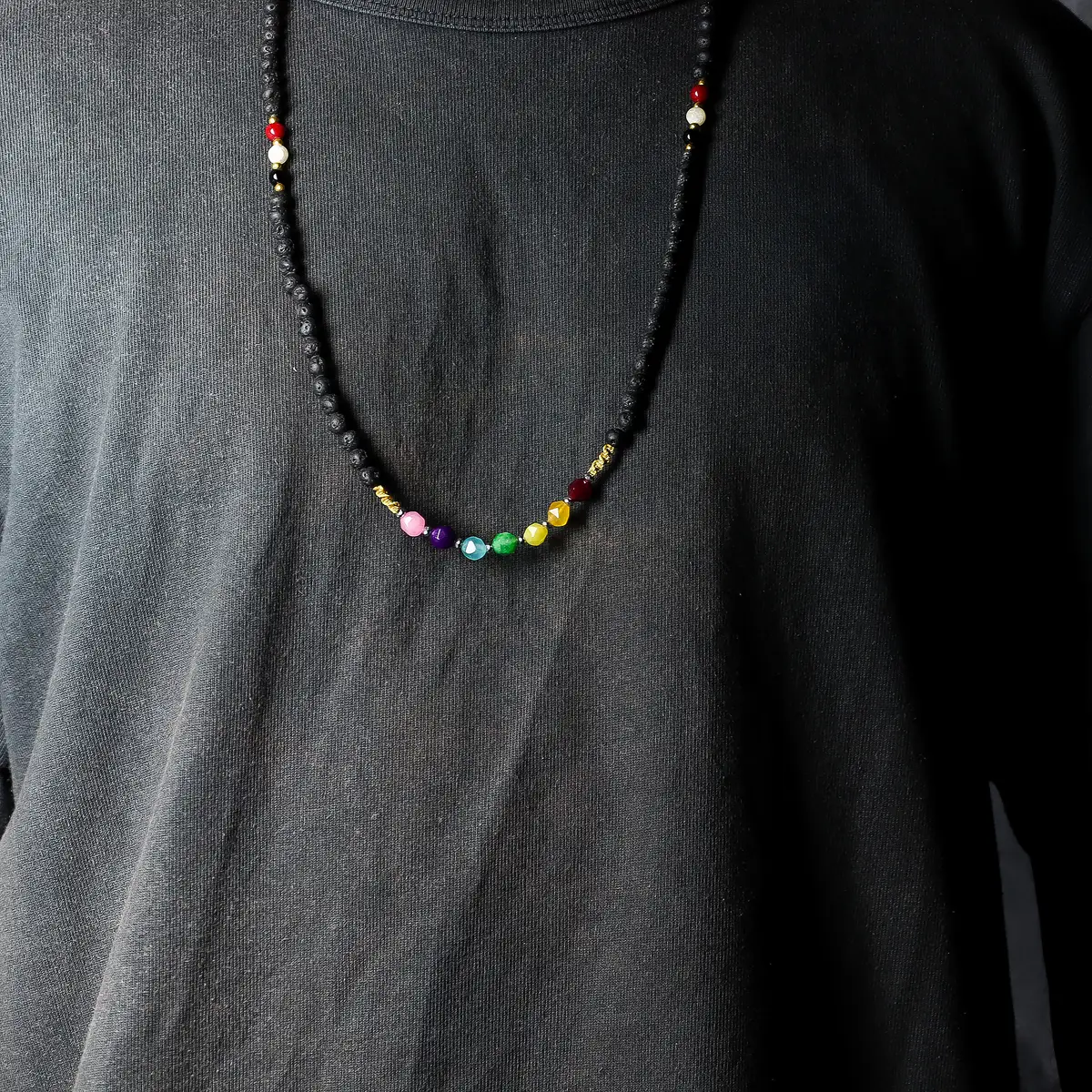 Essence of the Volcano halsband med lavasten och chakrabeads för känslomässig balans - produktbild 6