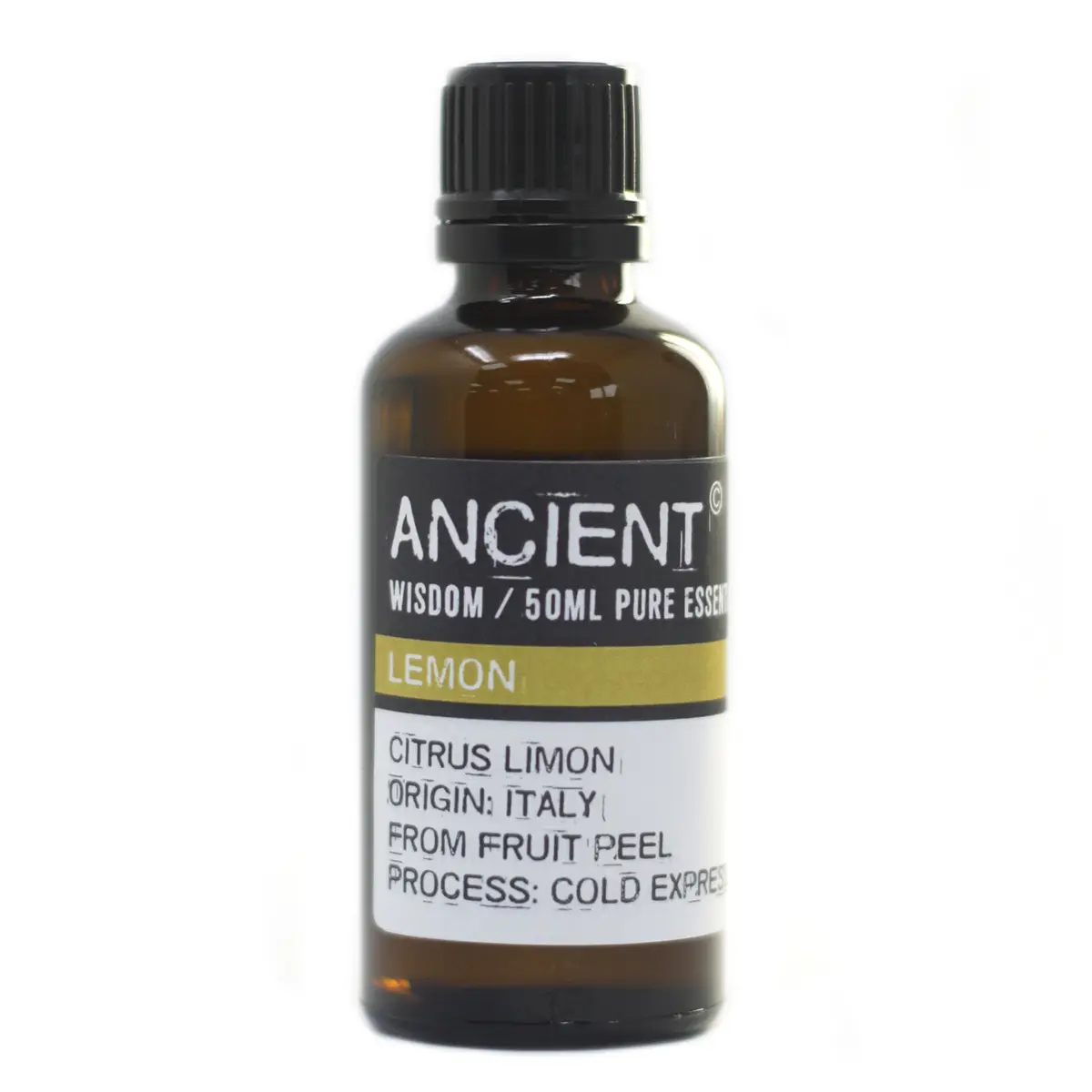 Flaska med eterisk citronolja 50 ml med etikett