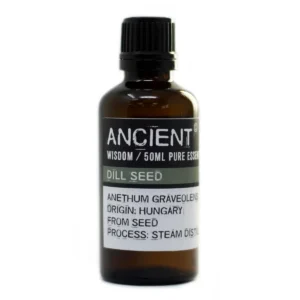 Brun flaska med eterisk dillfröolja 50 ml från Ancient Wisdom
