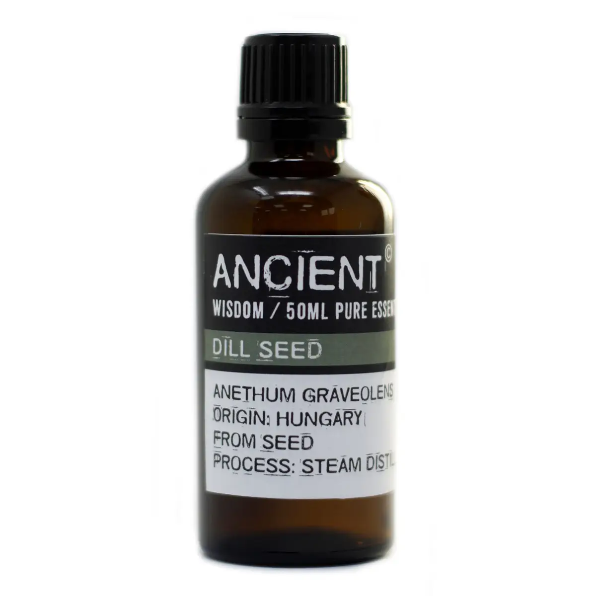 Brun flaska med eterisk dillfröolja 50 ml från Ancient Wisdom