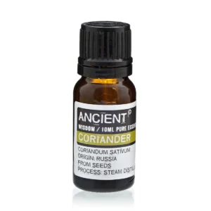 Flaska med 10 ml eterisk korianderolja från Ancient Wisdom