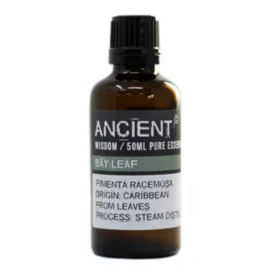 Brun flaska med eterisk lagerbladsolja 50 ml från Karibien