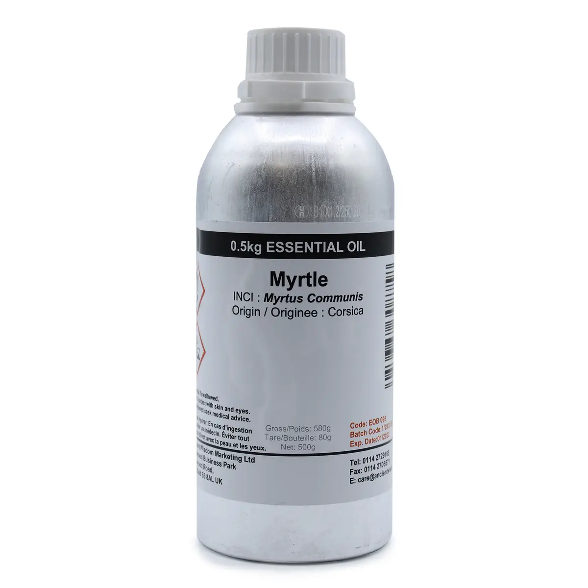 Aluminiumflaska med eterisk myrtenolja 0,5 kg